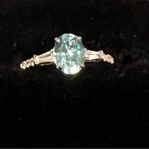 Elegant Blue Zircon .925 Sterling Ring